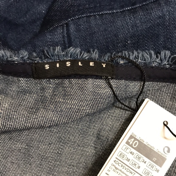 NWT Sisley Lightweight Denim Chambray Dress Size 4 - Picture 12 of 15